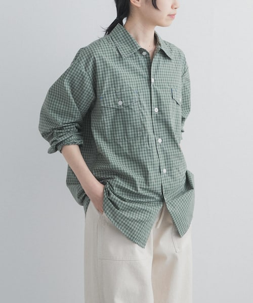 URBAN RESEARCH DOORS（アーバンリサーチドアーズ）の「SMITH　BROOKLYN WORK SHIRTS（シャツ/ブラウス・レディース・OLIVE/BLUE/GREY・S）」の4枚目の写真