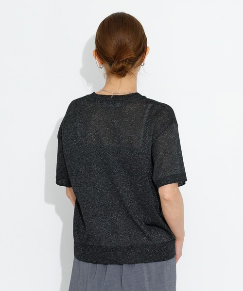 URBAN RESEARCH Sonny Label（アーバンリサーチサニーレーベル）の「シアーラメニットTシャツ（ニット/セーター・レディース・グレー/バター/ブラック・FREE）」の9枚目の写真