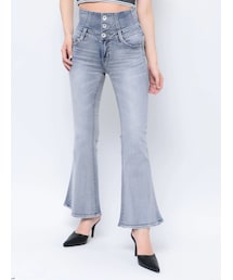 GYDA | H/W BACKクロスフレアパンツ(デニムパンツ)