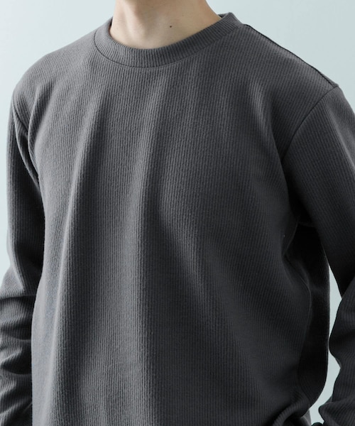 ITEMS URBANRESEARCH（アイテムズ アーバンリサーチ）の「クルーネック リブ ヘビーウェイトTops（Tシャツ/カットソー・メンズ・CHA/IVO/MOC/BLK・M/L）」の3枚目の写真