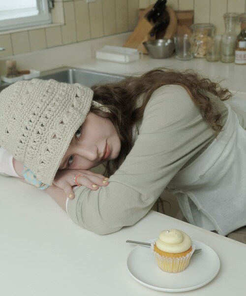 SMELLY（スメリー）の「クロシェニットハット（ハット・レディース・BEG/BLK・-）」の16枚目の写真