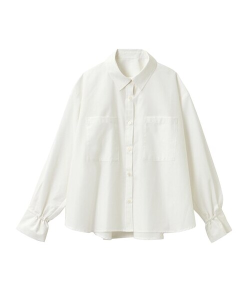 nissen（ニッセン）の「【9月25日（木）PM12時から販売開始】小さいサイズ　【cahoさんコラボ】Aラインシャツ　低身長さん・小柄女性（シャツ/ブラウス・レディース・オフホワイト/サックス・PSS・PS/PM・PL）」の3枚目の写真