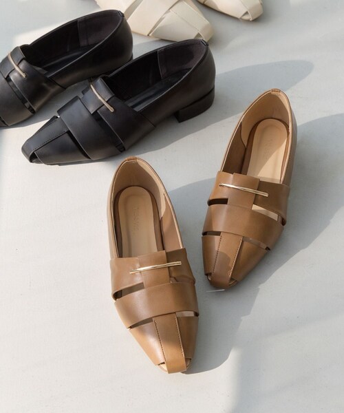 VIS（ビス）の「グルカフラットシューズ（パンプス・レディース・ブラック/キナリ/ブラウン系・L/M/S）」の15枚目の写真