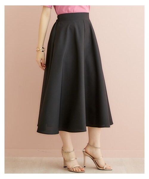 nissen（ニッセン）の「大きいサイズ ミディ丈麻調フレアスカート marun（スカート・レディース・アイボリー/モカ茶/黒/ライトグレー/チャコールグレー・L/LL/3L/4L/5L/6L/8L/10L）」の18枚目の写真