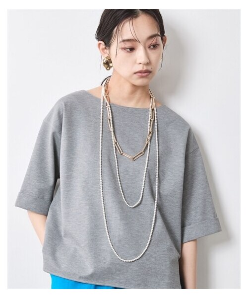 nissen（ニッセン）の「5分袖カットソープルオーバー＜大きいサイズ有＞シックスタイル（Tシャツ/カットソー・レディース・グレー/黒・6L/8L/10L）」の8枚目の写真