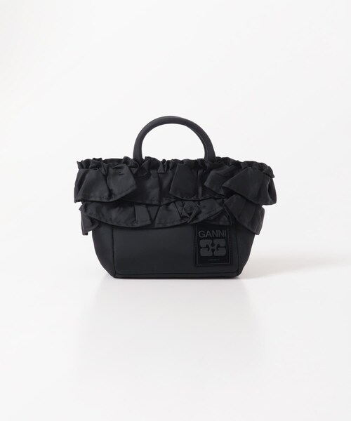 URBAN RESEARCH（アーバンリサーチ）の「GANNI　Mini Shopper Ruffle（ハンドバッグ・レディース・Black・-）」の2枚目の写真
