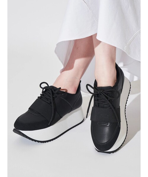 ELENDEEK(エレンディーク)の「PLATFORM SOLE SNEAKERS(スニーカー・レディース・オフホワイト/ブラック・36/37/38)」の5枚目の写真