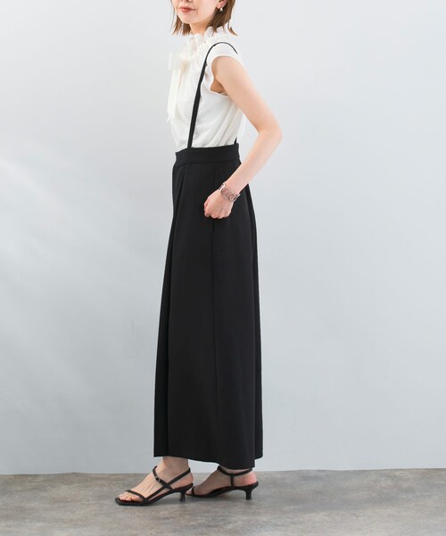 URBAN RESEARCH ROSSO（アーバンリサーチロッソ）の「サス付きタックワイドパンツ（その他パンツ・レディース・white/black・36/38）」の21枚目の写真