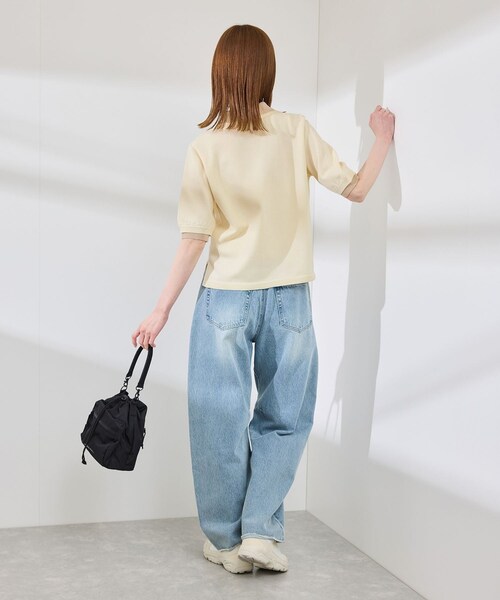 ROPE' PICNIC(ロペピクニック)の「【新色追加】バイカラーレイヤード風ニットポロシャツ(ポロシャツ・レディース・ブラック系/ホワイト系/ブラウン系/ダークグリーン/サックス・38)」の20枚目の写真