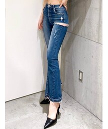 GYDA | H/W SIDERIPPED SHAPELY LINEフレアデニムパンツ(デニムパンツ)