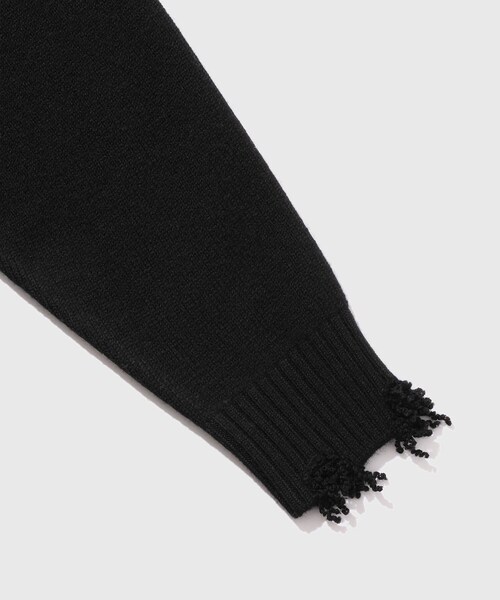 ADAM ET ROPE'（アダムエロペ）の「【LOEFF/ロエフ】LFU W 5GG DMG PO（ニット/セーター・メンズ・ブラック/ダークブラウン・1/2）」の8枚目の写真