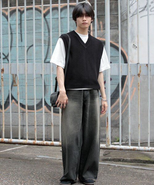 SENSE OF PLACE by URBAN RESEARCH（センスオブプレイスバイアーバンリサーチ）の「アゼアミクロップドニットベスト（ベスト・メンズ・BLACK/GRAY・M/L）」の9枚目の写真