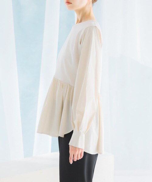 URBAN RESEARCH ROSSO（アーバンリサーチロッソ）の「ペプラムドッキングプルオーバー（Tシャツ/カットソー・レディース・IVORY/BLACK・FREE）」の10枚目の写真