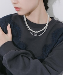 SMELLY | パールチェーンレイヤードネックレス(ネックレス)