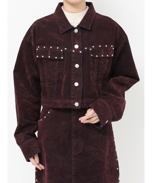 MURUA（ムルーア）の「フロッキーデニムジャケット【セット販売対象】（デニムジャケット・レディース・グレー/ブラック/ボルドー・F）」の8枚目の写真