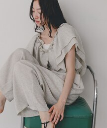 SENSE OF PLACE by URBAN RESEARCH | サマーツイードフリルオールインワン(つなぎ/オールインワン)