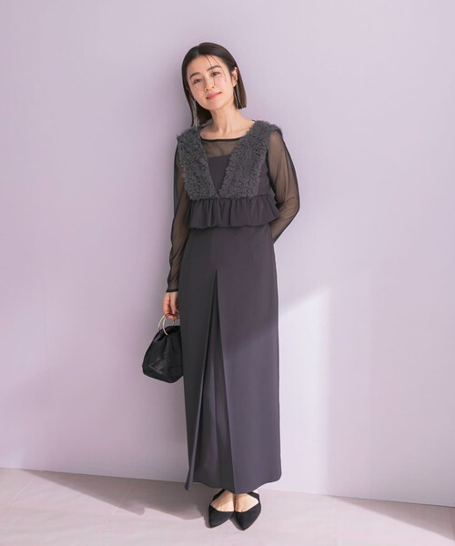 URBAN RESEARCH ROSSO（アーバンリサーチロッソ）の「ANDRESD　TULLE FRILL PEPLUM DRESS（ワンピース・レディース・CHARCOAL・S/M）」の8枚目の写真