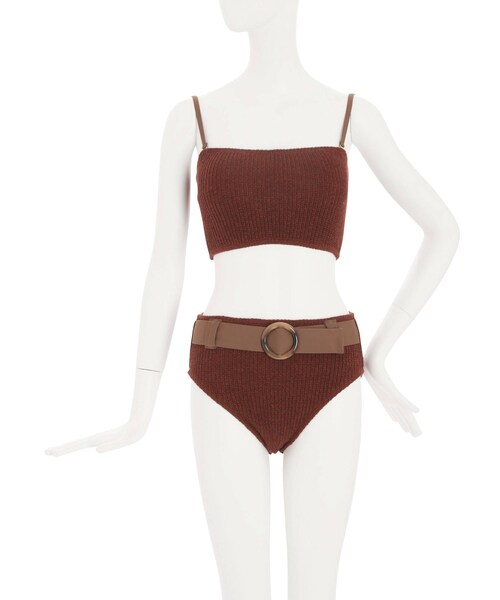 MURUA（ムルーア）の「スクエアネックビキニ（水着・レディース・ブラック/ライトグリーン/ブラウン/ベージュ/ミックス・F）」の4枚目の写真