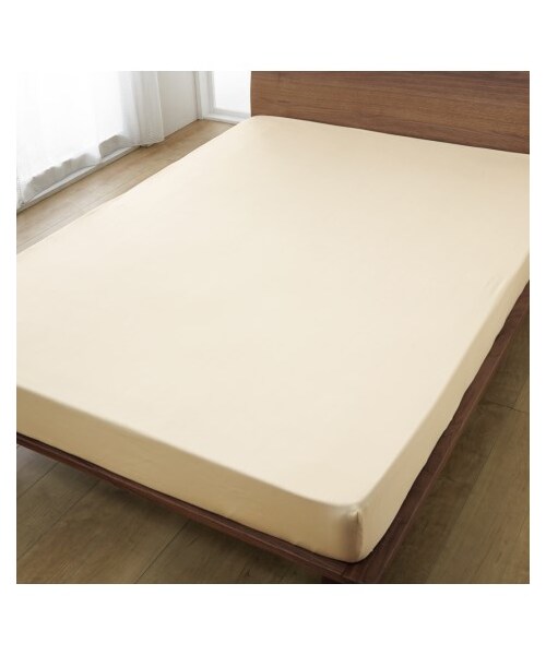 nissen（ニッセン）の「綿１００％サテン織りベッドシーツ（マットレス用）（寝具・メンズ・ピンク/ライラック/シックブルー/アイボリー/モダングレー・シングル(まち幅30cm)/セミダブル(まち幅30cm)/ダブル(まち幅30cm)/クイーン(まち幅30cm)/シングル(まち幅40cm)/セミダブル(まち幅40cm)/ダブル(まち幅40cm)/クイーン(まち幅40cm)）」の9枚目の写真