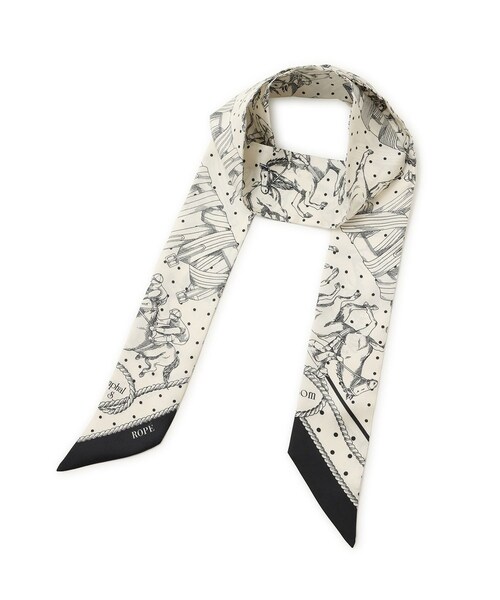 ROPE'（ロペ）の「ROPE' リバイバルシルクタイスカーフ/26AW（バンダナ/スカーフ・レディース・オフホワイト/カーキ/オレンジ・F）」の9枚目の写真