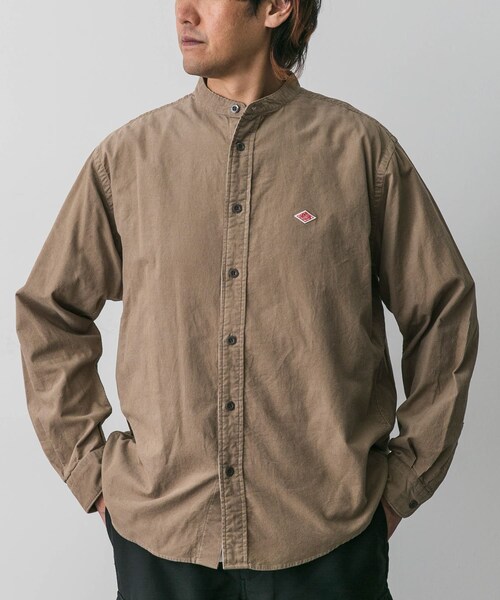 URBAN RESEARCH DOORS（アーバンリサーチドアーズ）の「DANTON　BAND COLLAR SHIRTS LONG-SLEEVE（シャツ/ブラウス・メンズ・MOLE BROWN/SAND BEIGE/CHARCOAL・38/40/42）」の3枚目の写真