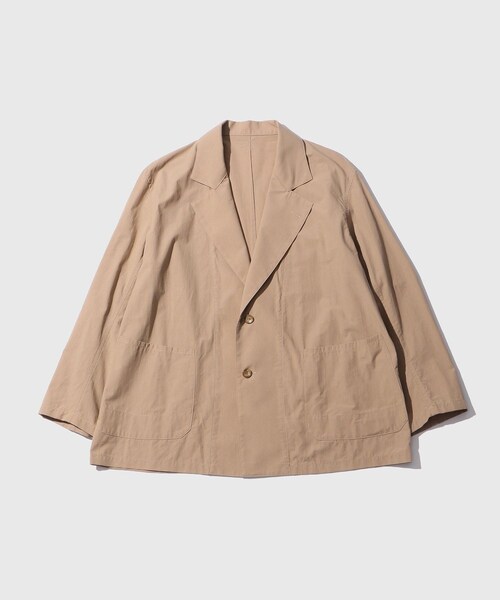 ADAM ET ROPE'(アダムエロペ)の「【Pelemele/ペールメール】COVERALL JACKET COTTON BOIL(テーラードジャケット・メンズ・スミクロ/ベージュ・L/M/S)」の7枚目の写真