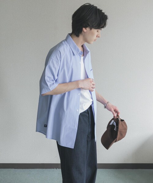 SENSE OF PLACE by URBAN RESEARCH（センスオブプレイスバイアーバンリサーチ）の「『別注』LOVE POP STUDIO×SENSE OF PLACE　シャツ（シャツ/ブラウス・メンズ・WHITE/BLUE・M/L）」の18枚目の写真