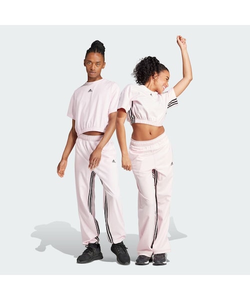 adidas（アディダス）の「ダンス スリーストライプス ワイドレッグパンツ（パンツ・レディース・ピンク/ブラック・XS/S/M/L/XL/2XL/3XL）」の4枚目の写真