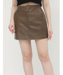 MURUA | ヴィンテージライクフェイクレザーミニスカート【セット販売対象】(スカート)