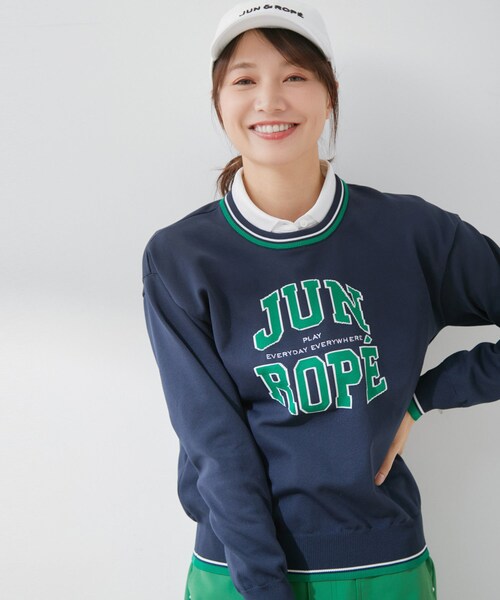 ROPE'（ロペ）の「カレッジロゴ長袖ニットプルオーバー（ニット/セーター・レディース・ブラック/ホワイト/ネイビー/イエロー・L/M/S）」の8枚目の写真