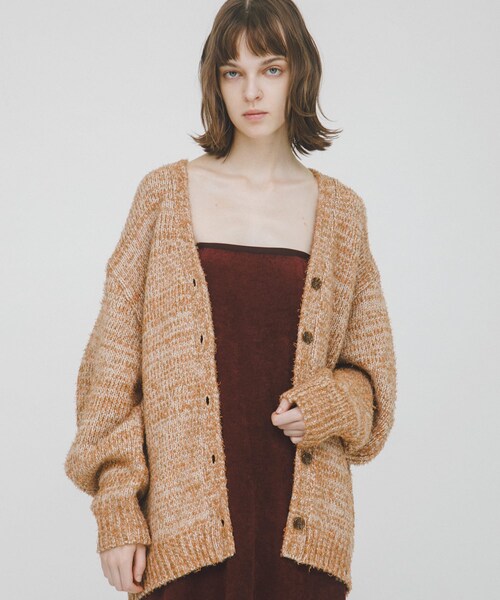 LAATO（ラート）の「mix loose cardigan（カーディガン/ボレロ・レディース・チョコレートミックス/カプチーノミックス・FREE）」の2枚目の写真