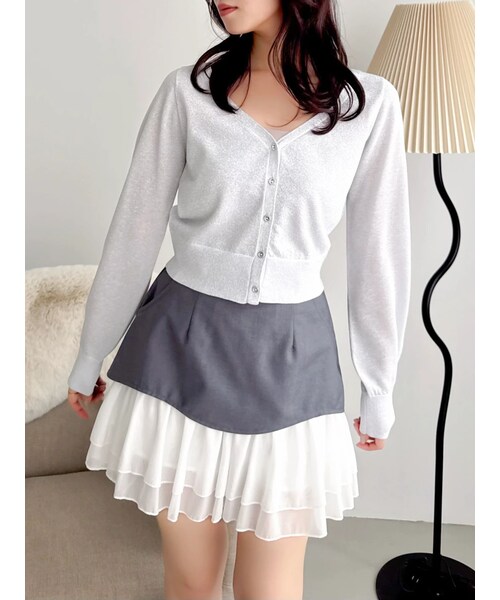 dazzlin（ダズリン）の「【UV】ラメシンプルニットカーディガン（カーディガン/ボレロ・レディース・ホワイト/グレー/ブラック/ブルー・F）」の9枚目の写真