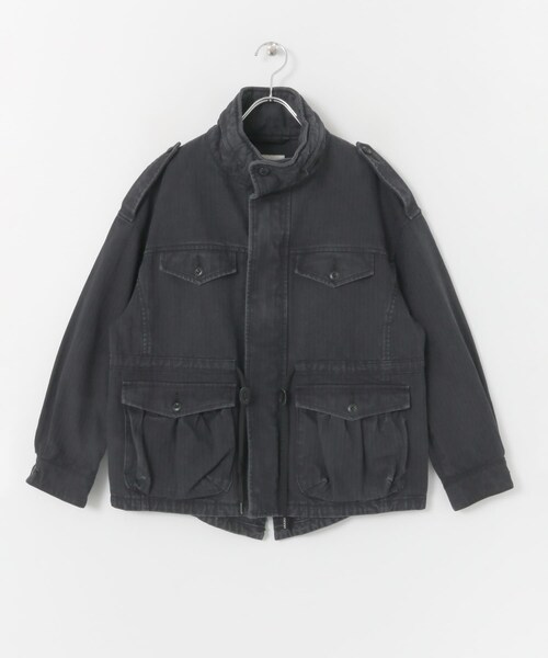 URBAN RESEARCH（アーバンリサーチ）の「WORK NOT WORK　フェードヘリンボンフィッシュテールジャケット（ミリタリージャケット・レディース・BLACK/NAVY・1/2）」の11枚目の写真