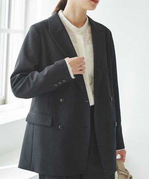 URBAN RESEARCH(アーバンリサーチ)の「ダブルブレストブレザージャケット(テーラードジャケット・レディース・NAVY/BLACK・36/38)」の14枚目の写真