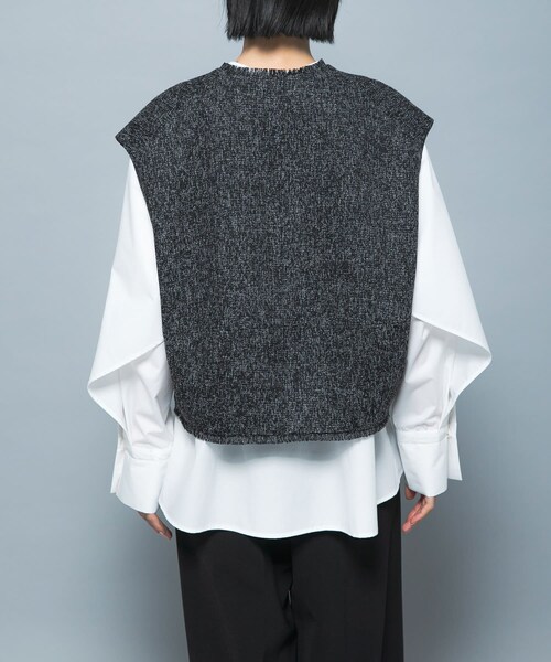URBAN RESEARCH ROSSO（アーバンリサーチロッソ）の「『別注』CHIGNON×ROSSO　ツイードショートベスト（ベスト・レディース・WHITE/BLACK・Free）」の12枚目の写真