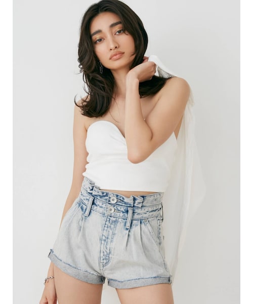 GYDA（ジェイダ）の「リブベアビスチェ（キャミソール・レディース・オフホワイト/ブラック/ベージュ・F）」の5枚目の写真