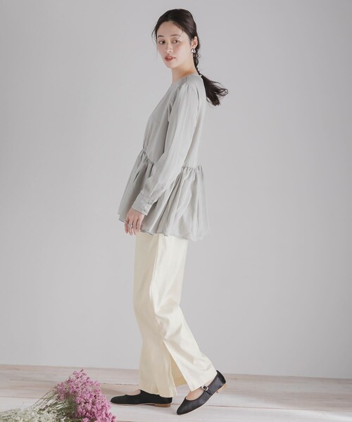 SENSE OF PLACE by URBAN RESEARCH(センスオブプレイスバイアーバンリサーチ)の「スリットワイドパンツ(その他パンツ・レディース・IVORY/GREIGE/BEIGE・S/M)」の7枚目の写真