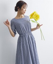 nissen | 【大きい胸専用】半袖ボリュームスカートワンピース（ポケット付）(ワンピース)