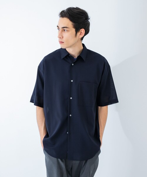 URBAN RESEARCH（アーバンリサーチ）の「ウォッシャブルウールサイロフィルショートスリーブシャツ（シャツ/ブラウス・メンズ・NAVY/BLACK/CHARCOAL・M/L/XL）」の20枚目の写真