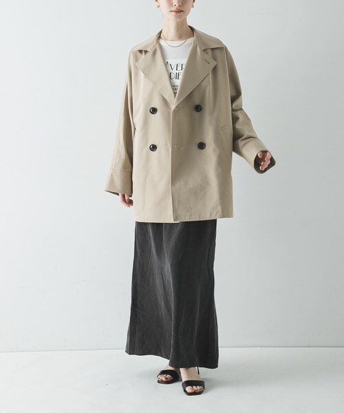 URBAN RESEARCH（アーバンリサーチ）の「TICCA　MINI テントトレンチコート（ステンカラーコート・レディース・BEIGE/KHAKI・1）」の8枚目の写真