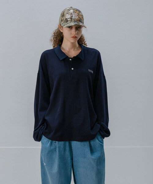 URBAN RESEARCH（アーバンリサーチ）の「SEE SEE　LS POLO (KNIT SEW)（ニット/セーター・メンズ・BLACK/NAVY・M/L/XL/XXL）」の11枚目の写真