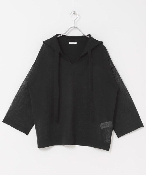 URBAN RESEARCH DOORS(アーバンリサーチドアーズ)の「FORK&SPOON セーラーカラーシアーニットプルオーバー(その他トップス・レディース・BLACK/LIME・1)」の4枚目の写真