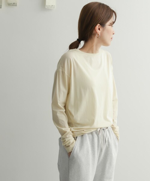 URBAN RESEARCH DOORS（アーバンリサーチドアーズ）の「『別注』unfil×DOORS　high twist cotton L/S t-shirts（Tシャツ/カットソー・レディース・別注l.blue/別注beige/別注orange・1）」の22枚目の写真