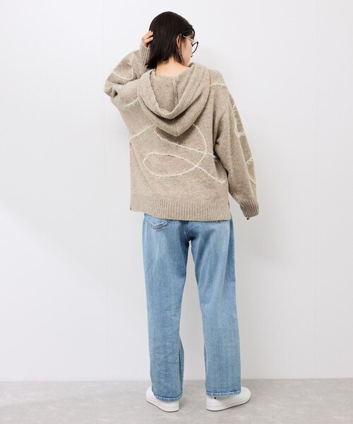 ROPE' PICNIC(ロペピクニック)の「コードリンキングニットフーディ(パーカー・レディース・チャコール/ベージュ・F)」の13枚目の写真