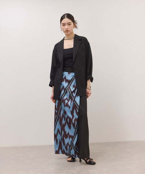 ADAM ET ROPE'（アダムエロペ）の「【一部WEB限定カラー】シャツジャケット（テーラードジャケット・レディース・ブラック/オフホワイト/ダークブラウン・36/38）」の8枚目の写真