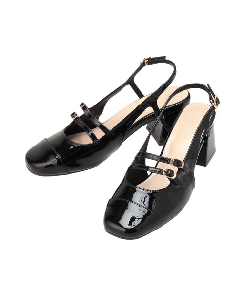 dazzlin（ダズリン）の「【G】ダブルストラップウエッジパンプス（その他シューズ・レディース・ブラック/ピンク/パープル/キャメル・M/L）」の4枚目の写真