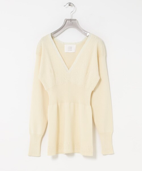 URBAN RESEARCH（アーバンリサーチ）の「crinkle crinkle crinkle　GEOMETRIC JACQUARD KNIT（ニット/セーター・レディース・IVORY/BLACK・Free）」の3枚目の写真