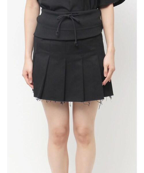 EMODA（エモダ）の「リブワイドプリーツスカート（スカート・レディース・グレー/ブラック/ベージュ・F）」の6枚目の写真