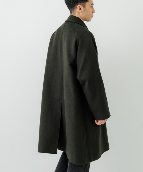 URBAN RESEARCH（アーバンリサーチ）の「WOOL BAL COLLAR COAT（ステンカラーコート・メンズ・KHAKI/BROWN/NAVY/BROWN CH・S/M/L）」の21枚目の写真
