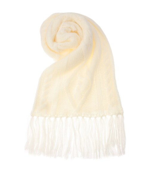 Ungrid（アングリッド）の「ケーブル編みニットマフラー（マフラー・レディース・アイボリー/ベージュ・F）」の2枚目の写真